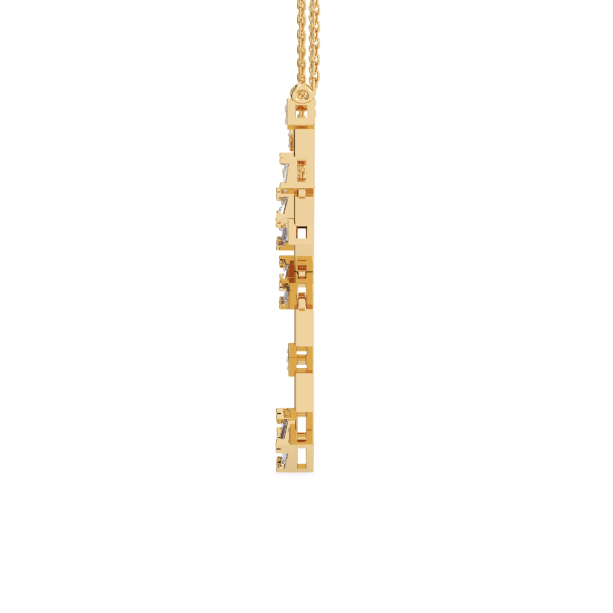 Stylish Two layer Lab Grown Diamond Charm Necklace